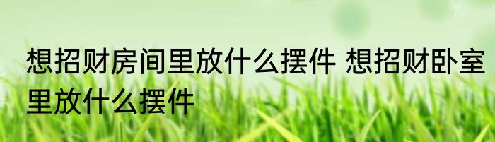 想招财房间里放什么摆件 想招财卧室里放什么摆件