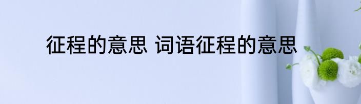 征程的意思 词语征程的意思