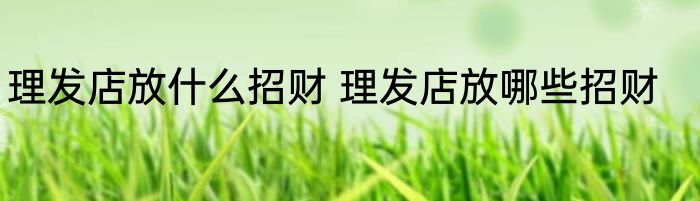 理发店放什么招财 理发店放哪些招财