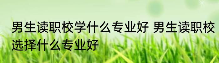 男生读职校学什么专业好 男生读职校选择什么专业好