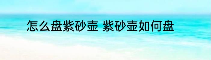 怎么盘紫砂壶 紫砂壶如何盘