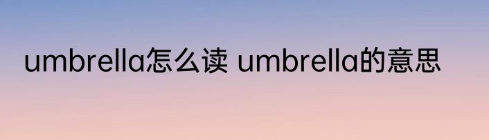 umbrella怎么读 umbrella的意思