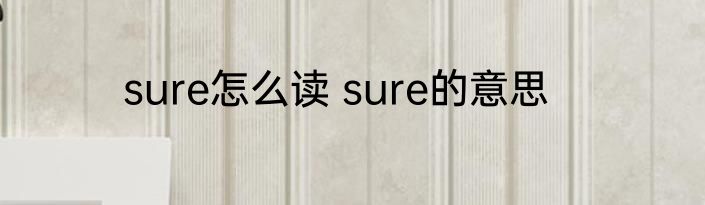 sure怎么读 sure的意思