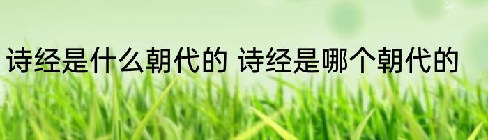 诗经是什么朝代的 诗经是哪个朝代的