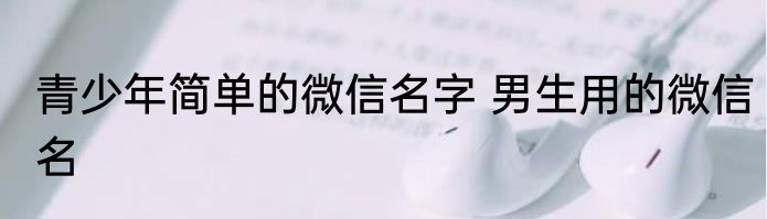 青少年简单的微信名字 男生用的微信名