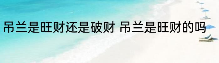 吊兰是旺财还是破财 吊兰是旺财的吗