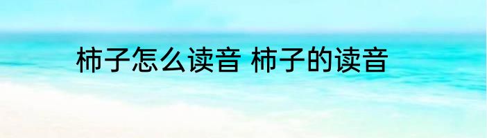 柿子怎么读音 柿子的读音