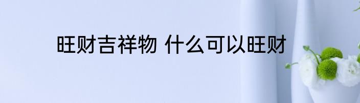 旺财吉祥物 什么可以旺财