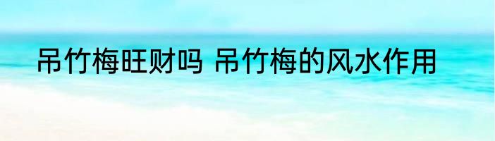 吊竹梅旺财吗 吊竹梅的风水作用