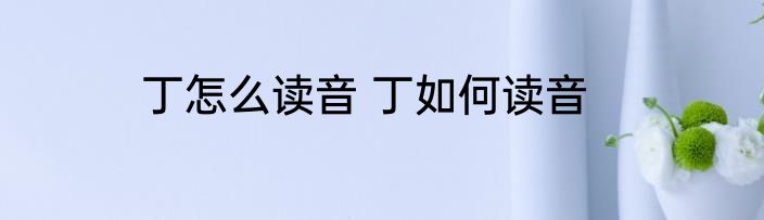丁怎么读音 丁如何读音
