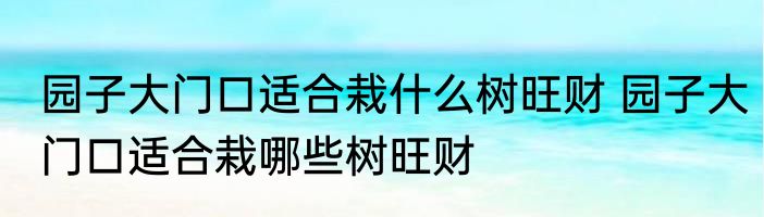 园子大门口适合栽什么树旺财 园子大门口适合栽哪些树旺财
