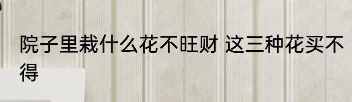 院子里栽什么花不旺财 这三种花买不得