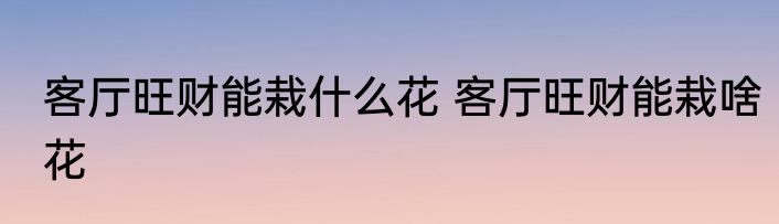 客厅旺财能栽什么花 客厅旺财能栽啥花