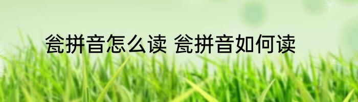瓮拼音怎么读 瓮拼音如何读