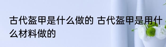 古代盔甲是什么做的 古代盔甲是用什么材料做的
