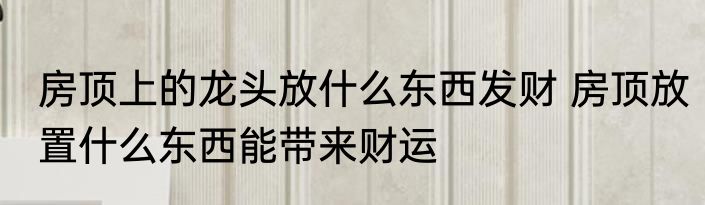 房顶上的龙头放什么东西发财 房顶放置什么东西能带来财运