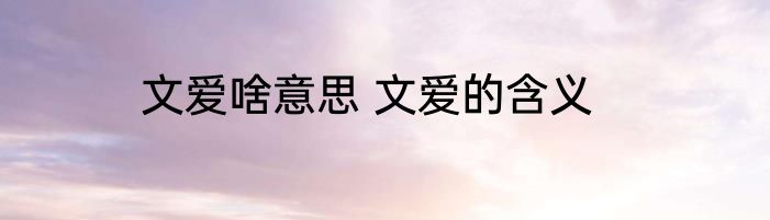 文爱啥意思 文爱的含义