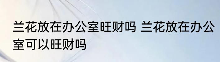 兰花放在办公室旺财吗 兰花放在办公室可以旺财吗