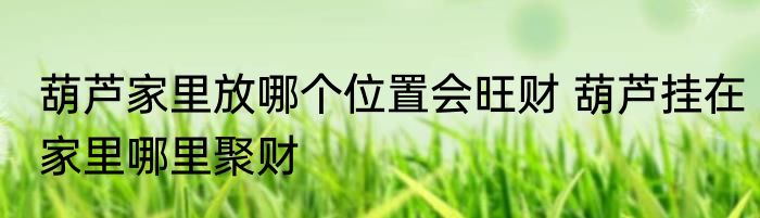 葫芦家里放哪个位置会旺财 葫芦挂在家里哪里聚财