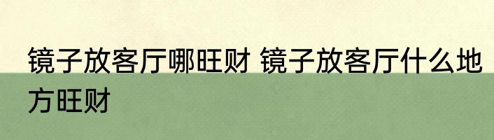 镜子放客厅哪旺财 镜子放客厅什么地方旺财