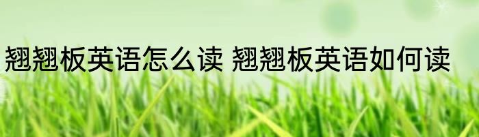 翘翘板英语怎么读 翘翘板英语如何读