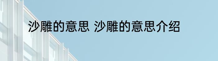 沙雕的意思 沙雕的意思介绍