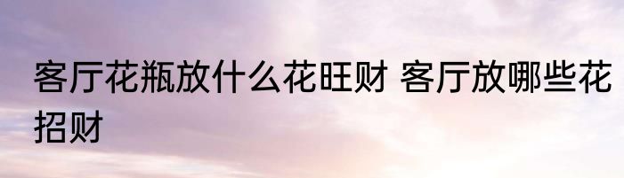 客厅花瓶放什么花旺财 客厅放哪些花招财