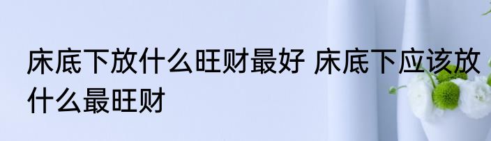 床底下放什么旺财最好 床底下应该放什么最旺财