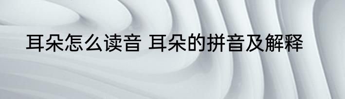 耳朵怎么读音 耳朵的拼音及解释