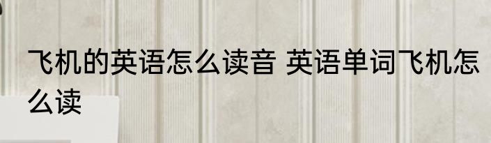 飞机的英语怎么读音 英语单词飞机怎么读