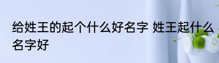给姓王的起个什么好名字 姓王起什么名字好