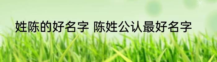 姓陈的好名字 陈姓公认最好名字