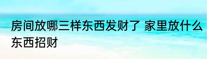 房间放哪三样东西发财了 家里放什么东西招财