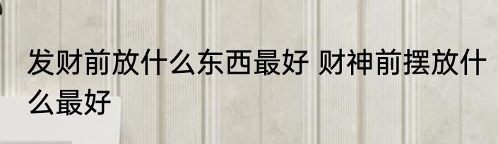 发财前放什么东西最好 财神前摆放什么最好
