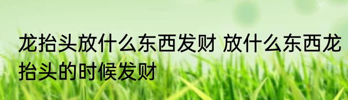 龙抬头放什么东西发财 放什么东西龙抬头的时候发财