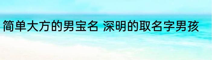 简单大方的男宝名 深明的取名字男孩