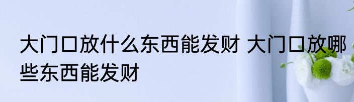 大门口放什么东西能发财 大门口放哪些东西能发财