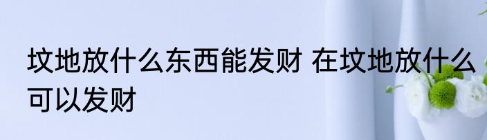 坟地放什么东西能发财 在坟地放什么可以发财