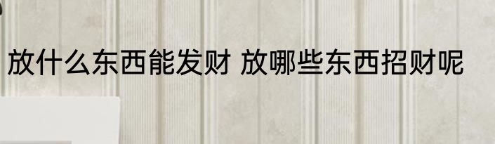 放什么东西能发财 放哪些东西招财呢