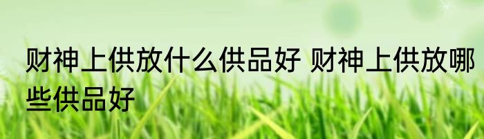 财神上供放什么供品好 财神上供放哪些供品好