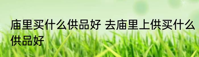 庙里买什么供品好 去庙里上供买什么供品好