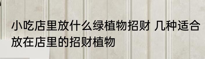 小吃店里放什么绿植物招财 几种适合放在店里的招财植物