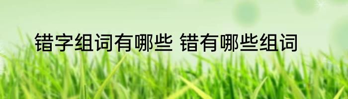 错字组词有哪些 错有哪些组词