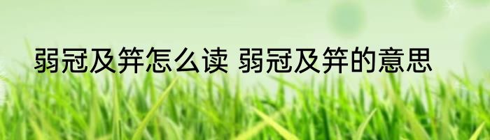 弱冠及笄怎么读 弱冠及笄的意思