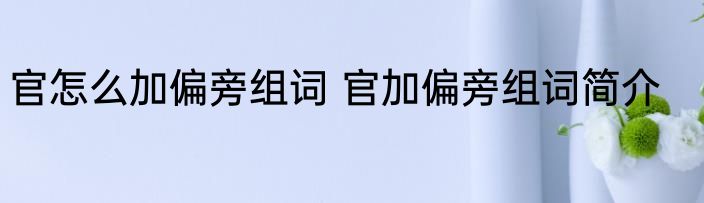 官怎么加偏旁组词 官加偏旁组词简介