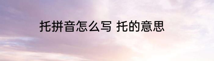 托拼音怎么写 托的意思