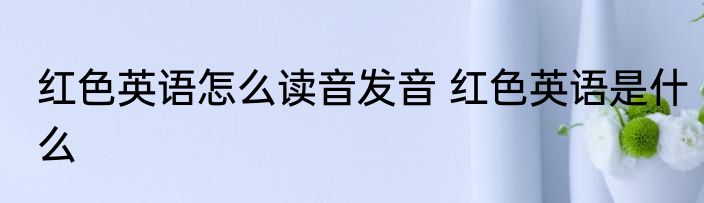 红色英语怎么读音发音 红色英语是什么