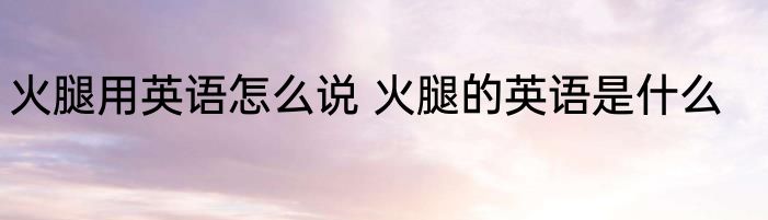火腿用英语怎么说 火腿的英语是什么