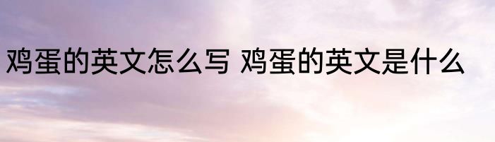 鸡蛋的英文怎么写 鸡蛋的英文是什么