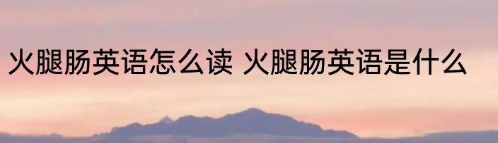 火腿肠英语怎么读 火腿肠英语是什么